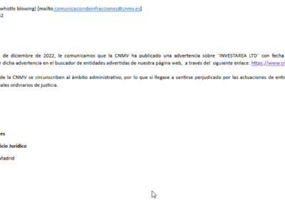 investarea no autorizada cnmv